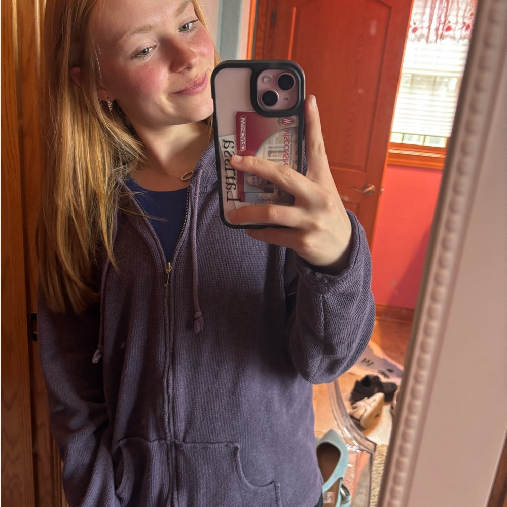Sonoma large Stretch Purple Zip-Up Hoodie
